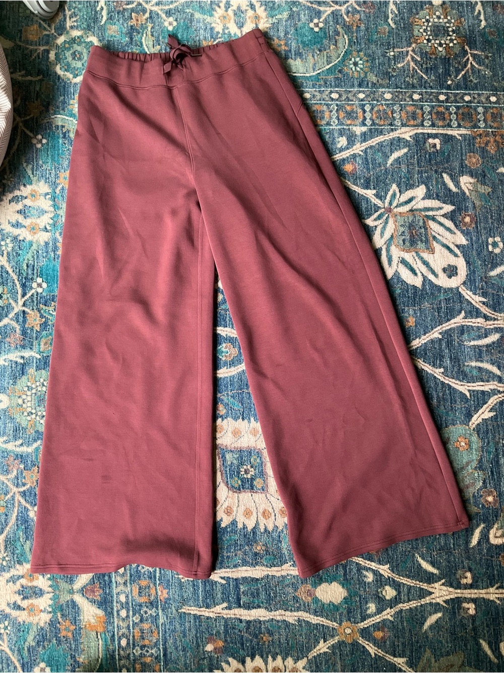 SPANX Drawstring Wide Leg Pants in Mauve Rose